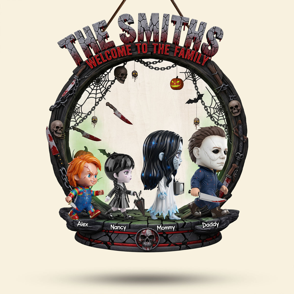 Horror Family Wood Sign - Personalized Gifts For Family 01ohti260825-Homacus