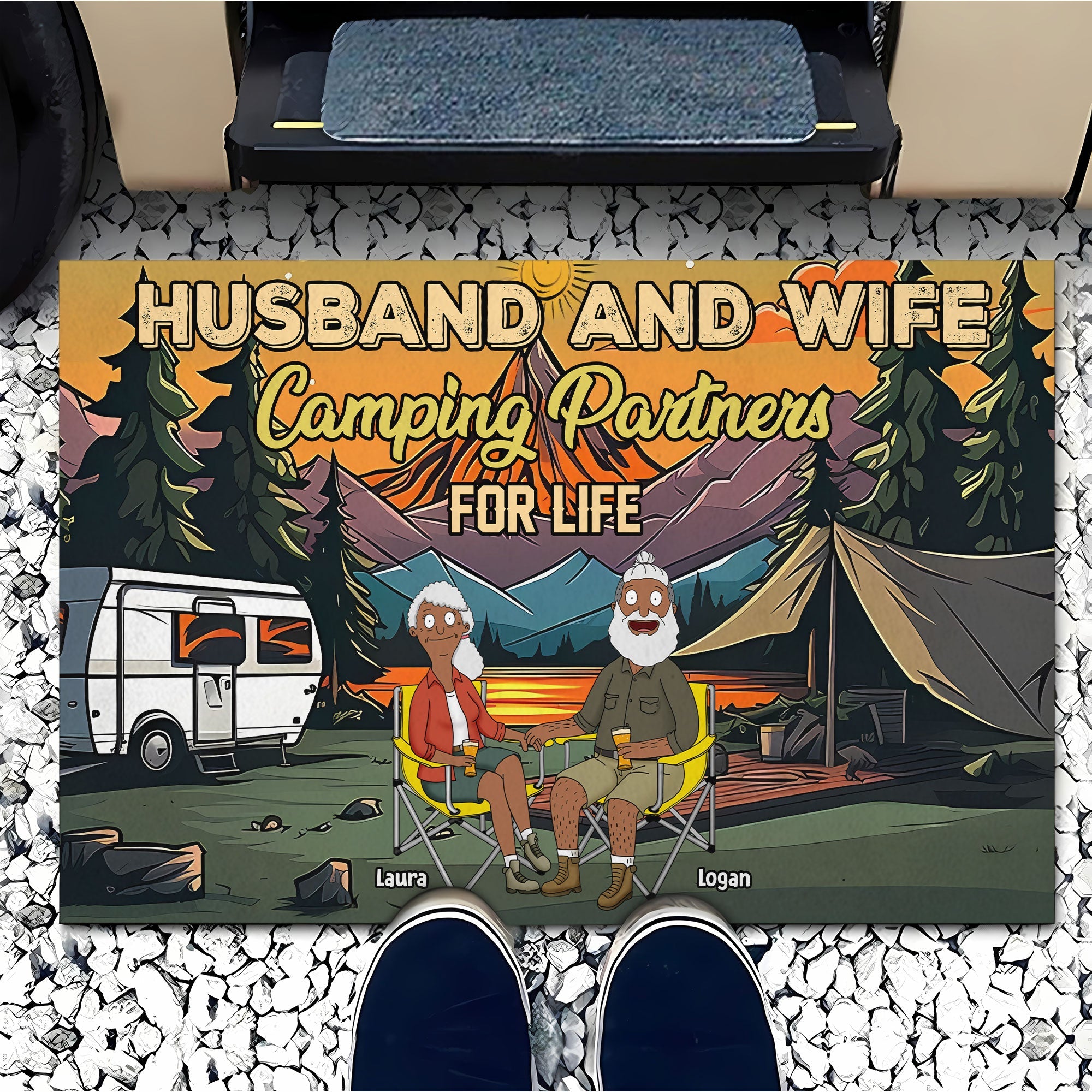 Personalized Gifts For Couple Doormat Camping Partners For Life 05xqti110225pa-Homacus