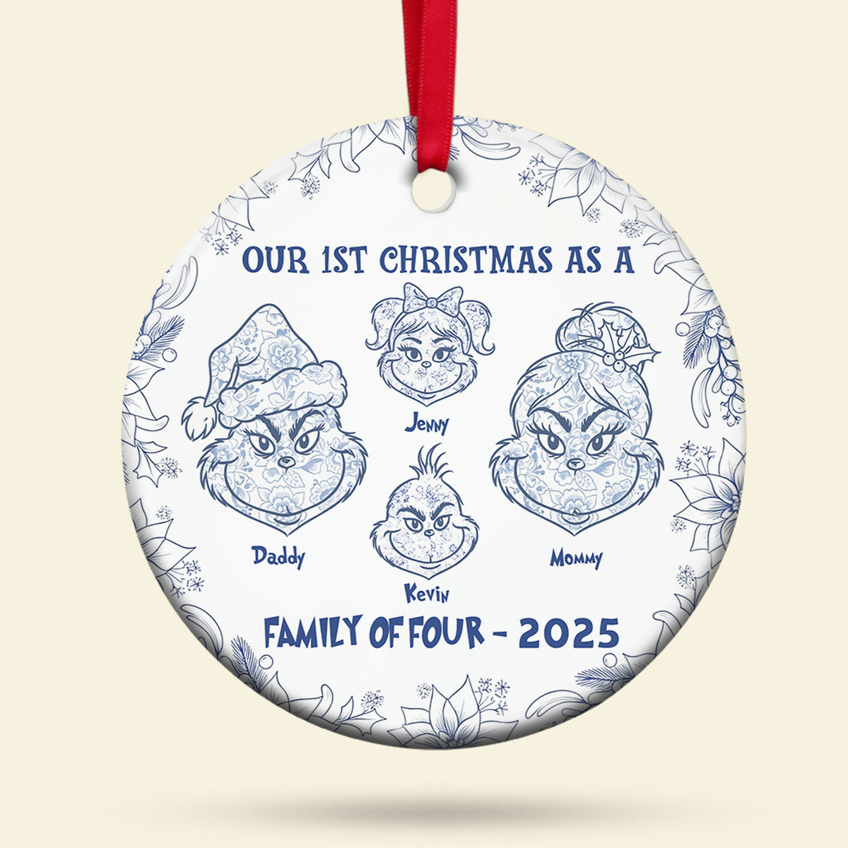 Funny Monster Family Ornament - Personalized Gifts For Family 03pgti210825-Homacus