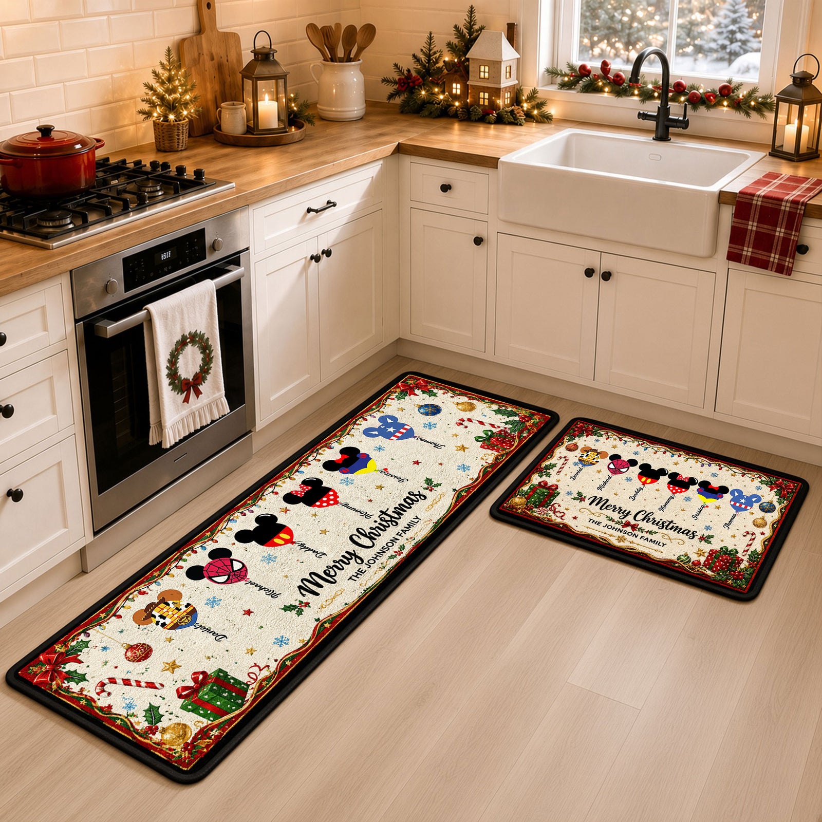 Colorful Balloon Family Runner Rug - Personalized Gifts For Family 05NATI290826-Homacus