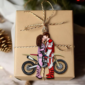 Personalized Christmas Gift For Couple Ornament Motorcross Couple 014ACTI111124PA-Homacus