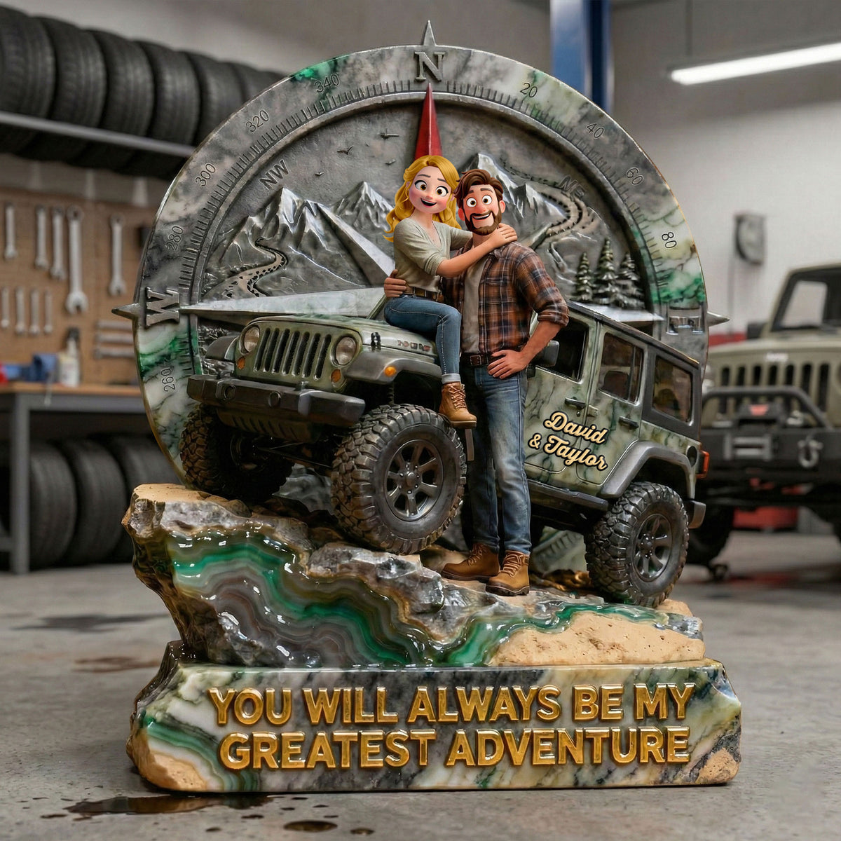 Adventurous Couple Acrylic Plaque, Personalized Gifts For Off-road Couple 04QHTI160126-Homacus