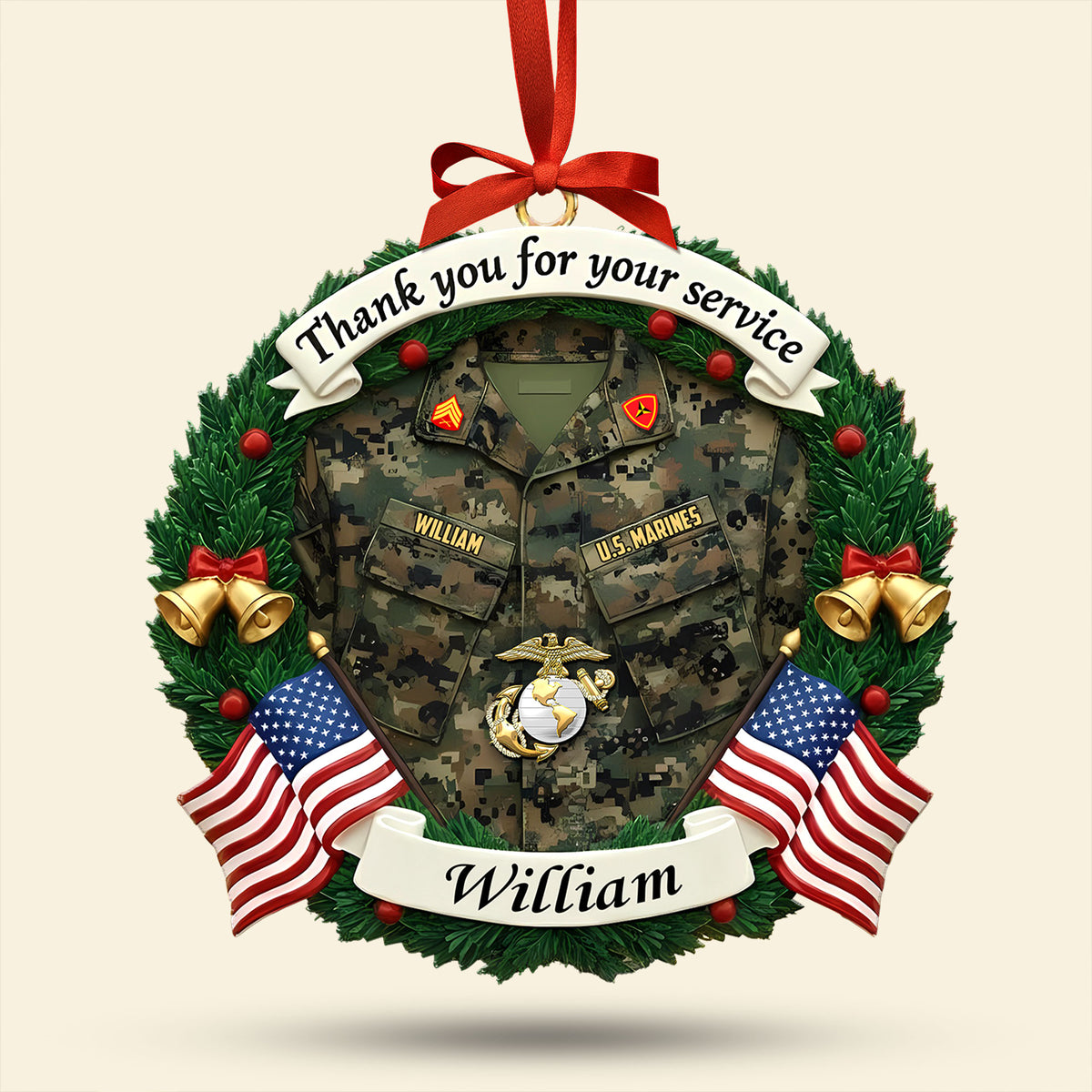 Honoring Heroes Military Christmas Ornament Personalized Gifts for Veterans 02KITI200925-Homacus