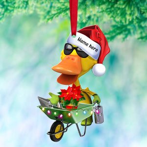 Gardening Duck - Personalized Christmas Ornament- Christmas Gift For Gardeners-Homacus