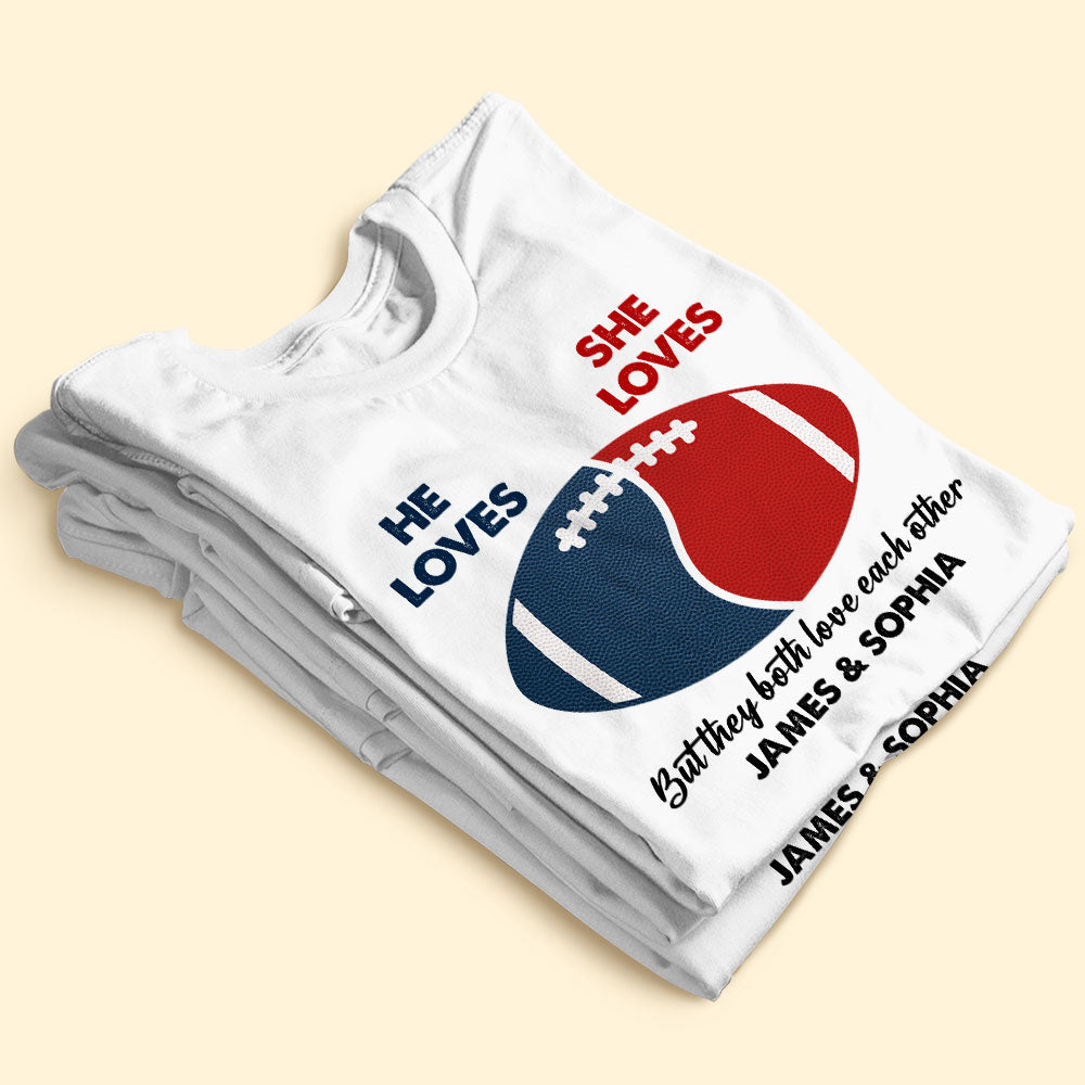 Custom Team Logo Gifts For Couple Shirt 05huti130123 American Football Shape-Homacus