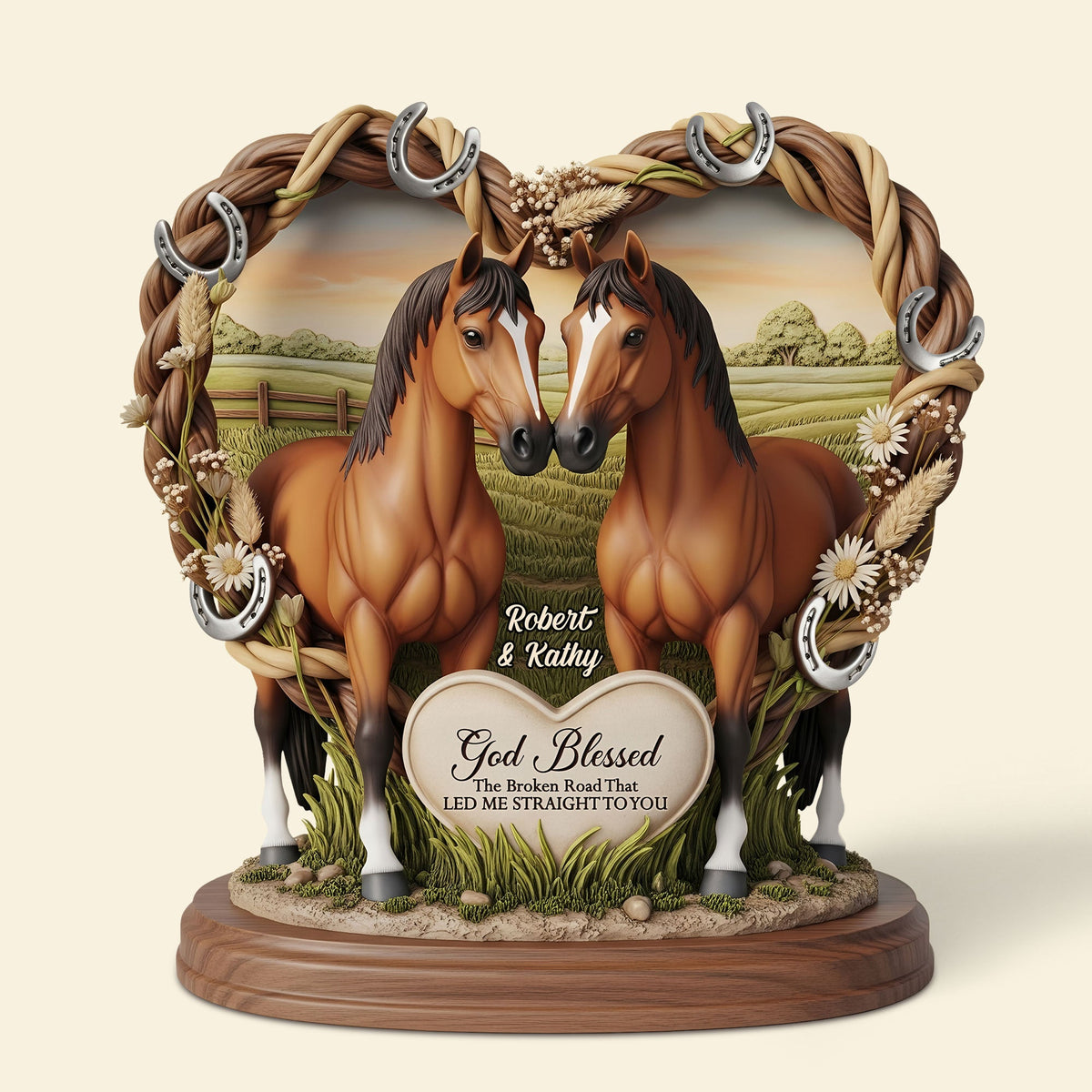 Horse Couple Plaque - Personalized Gifts For Couple 01nati140625-Homacus