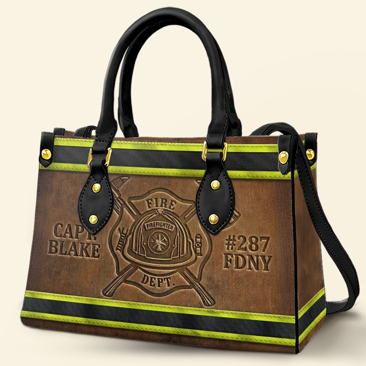 Fire Dept Leather Bag, Personalized Gifts For Female Firefighter & Firefighter Wife 02qhti151225-Homacus