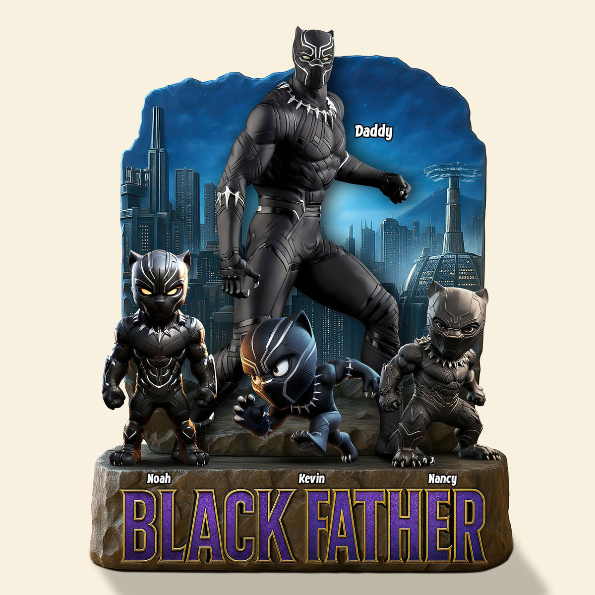 Black Father Plaque - Personalized Gifts For Dad 03huti080525-Homacus