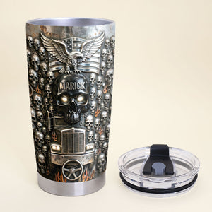Fierce Trucker Skull Tumbler, Personalized Gifts For Trucker 02qhti080126-Homacus