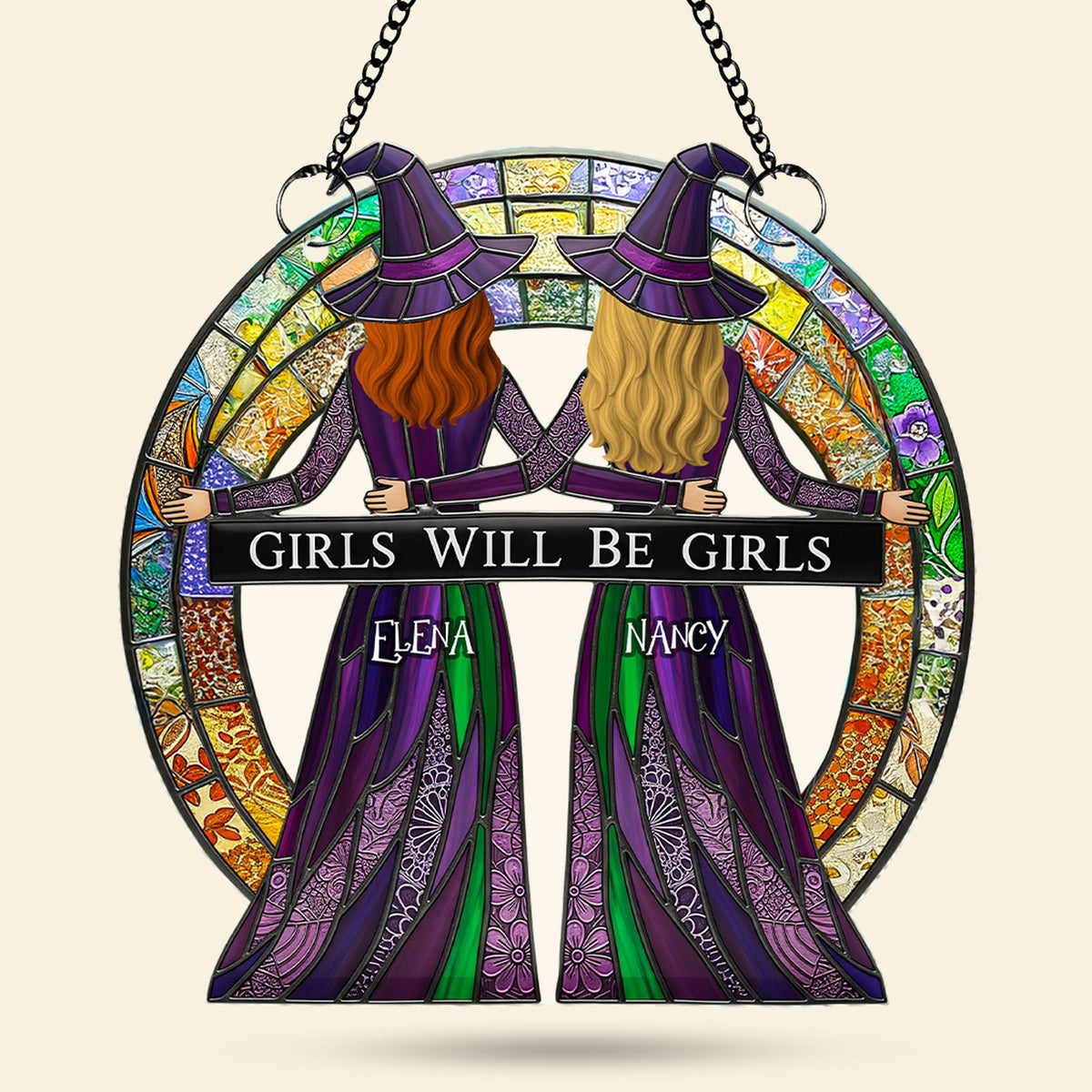 Witch Besties Suncatcher - Personalized Gifts For Besties 02nati090825-Homacus
