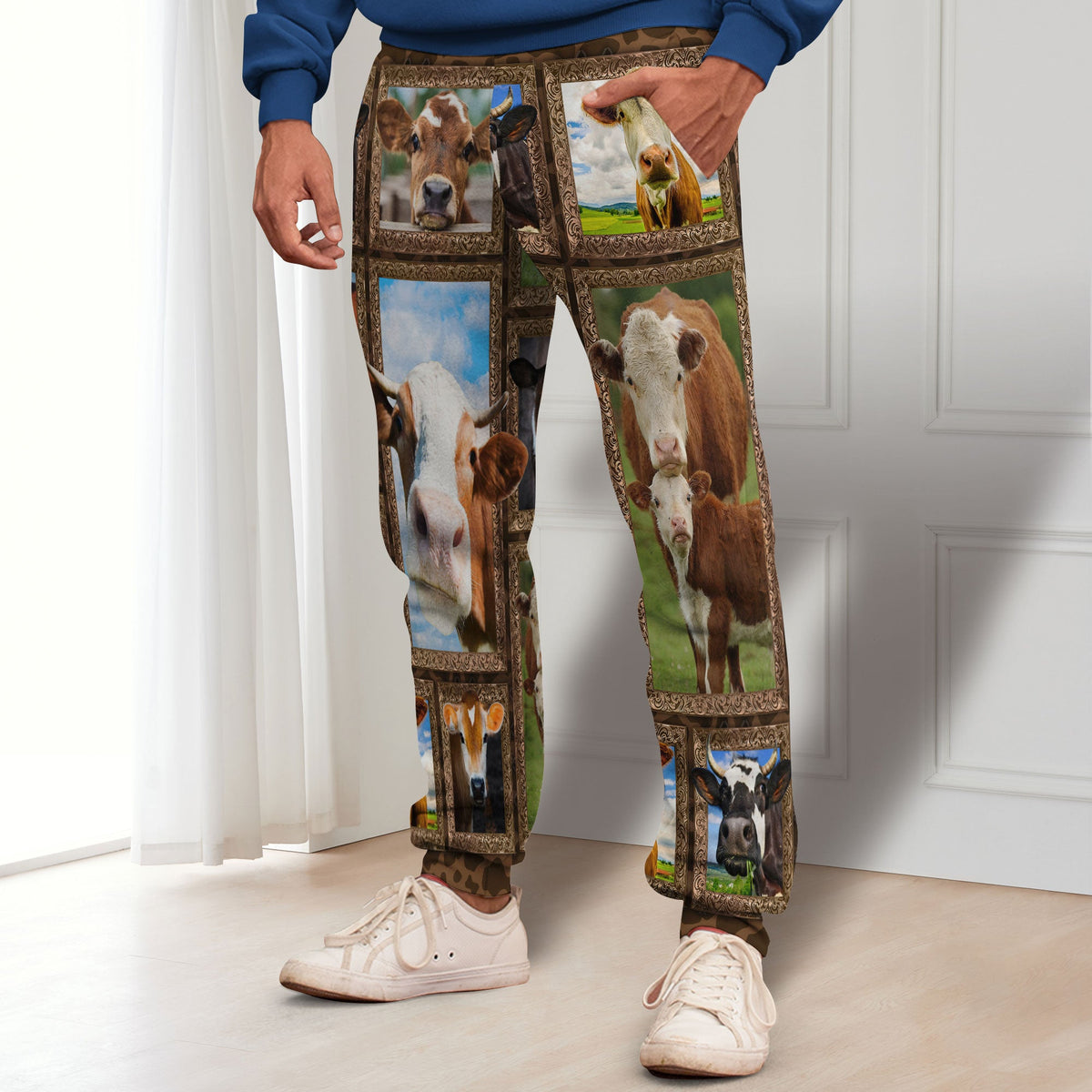 Cute Cattle - Personalized Photos Collage Sweatpants For Cow Lovers 052qhti311224-Homacus