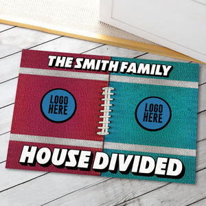 American Football House Divided Doormat - Custom Team Logo Gifts For Football Lovers-Homacus