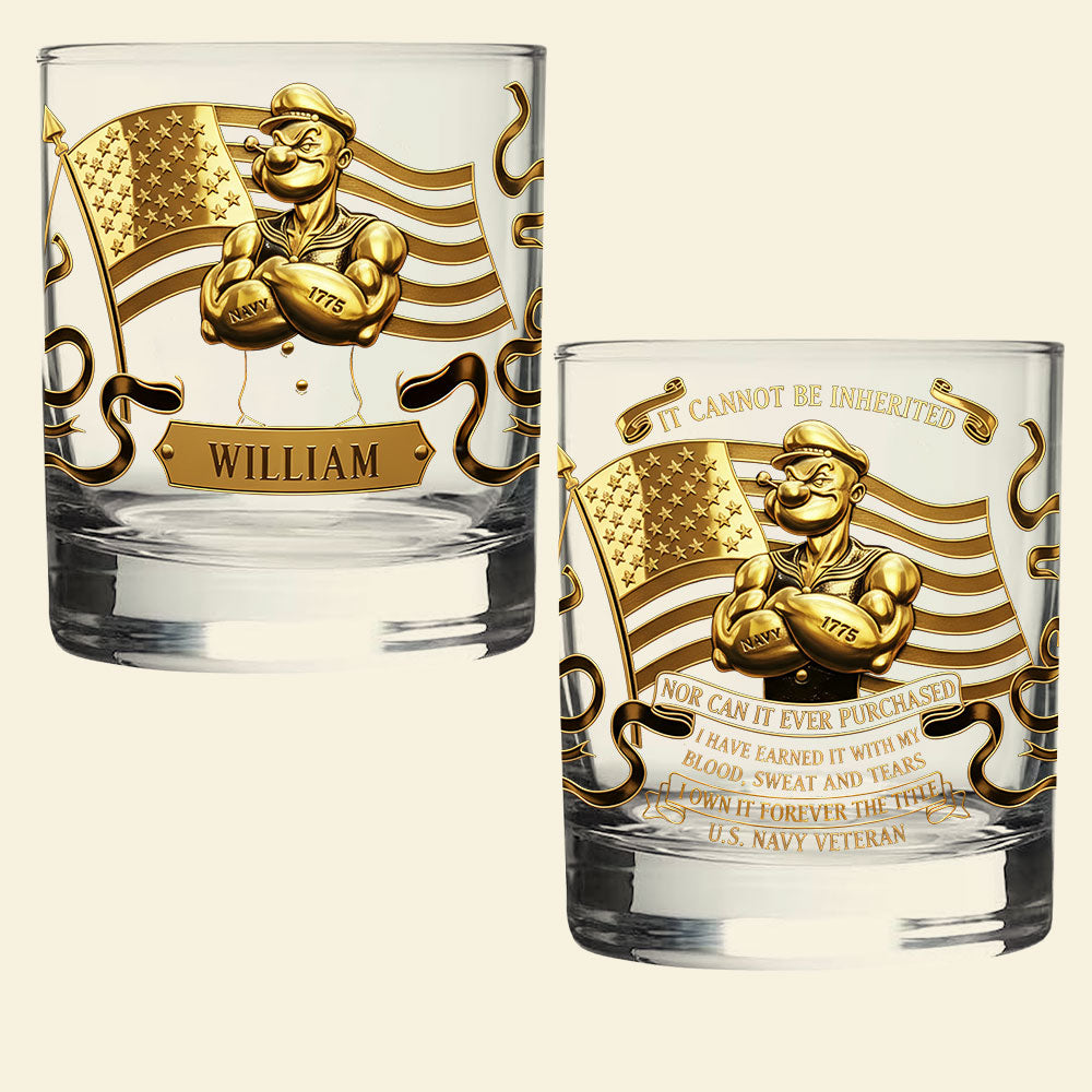 Military 11oz Round Glass - Personalized Gifts For Sea Military Whiskey Glass 05TGTI301025-Homacus