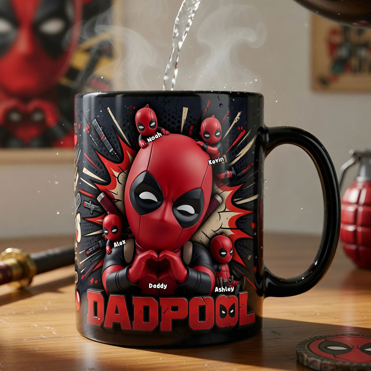 Funny Undead Dad And Kids Magic Ceramic Coffee Mug - Personalized Gifts For Father's Day Magic Mug 05NATI160426-Homacus