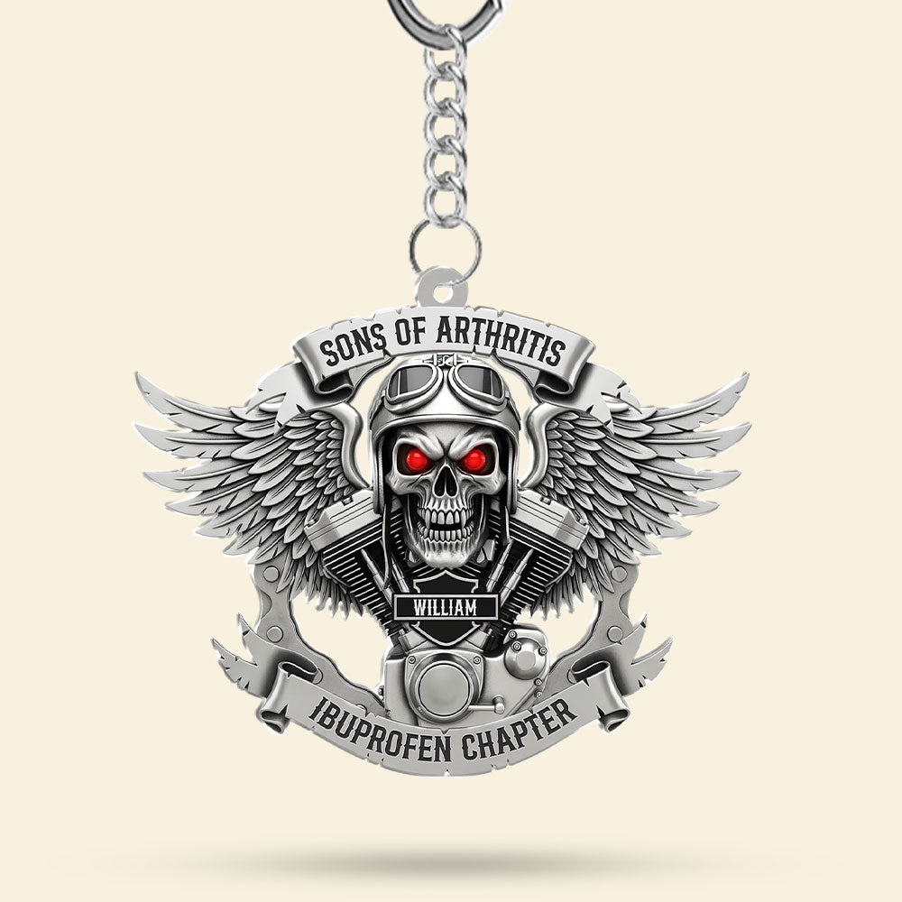 Motorcycle Skull Keychain - Personalized Gifts For Biker 05qhti120625-Homacus