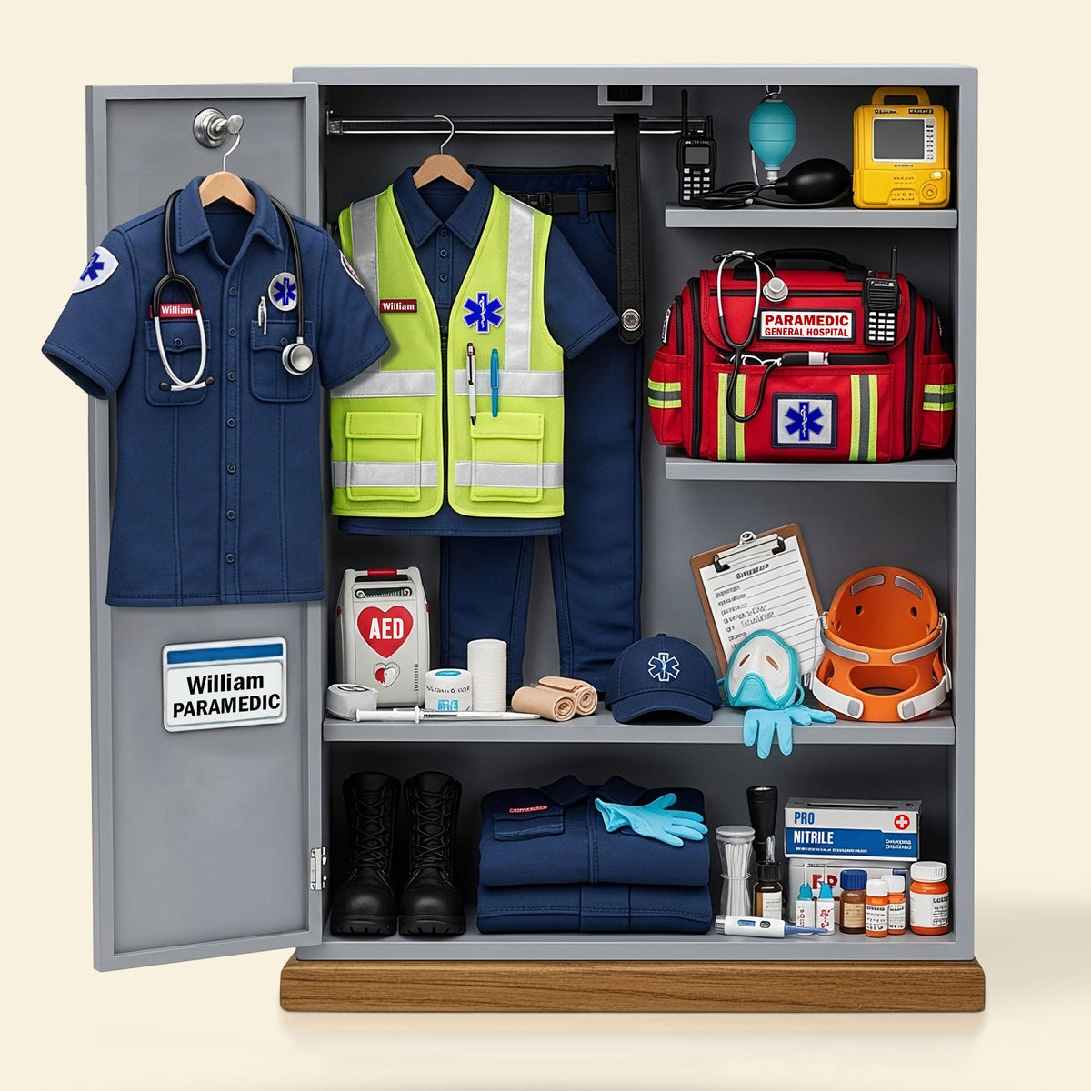EMS Worker Personal Locker Plaque - Personalized Gifts For Paramedic EMT 01qhti060625-Homacus