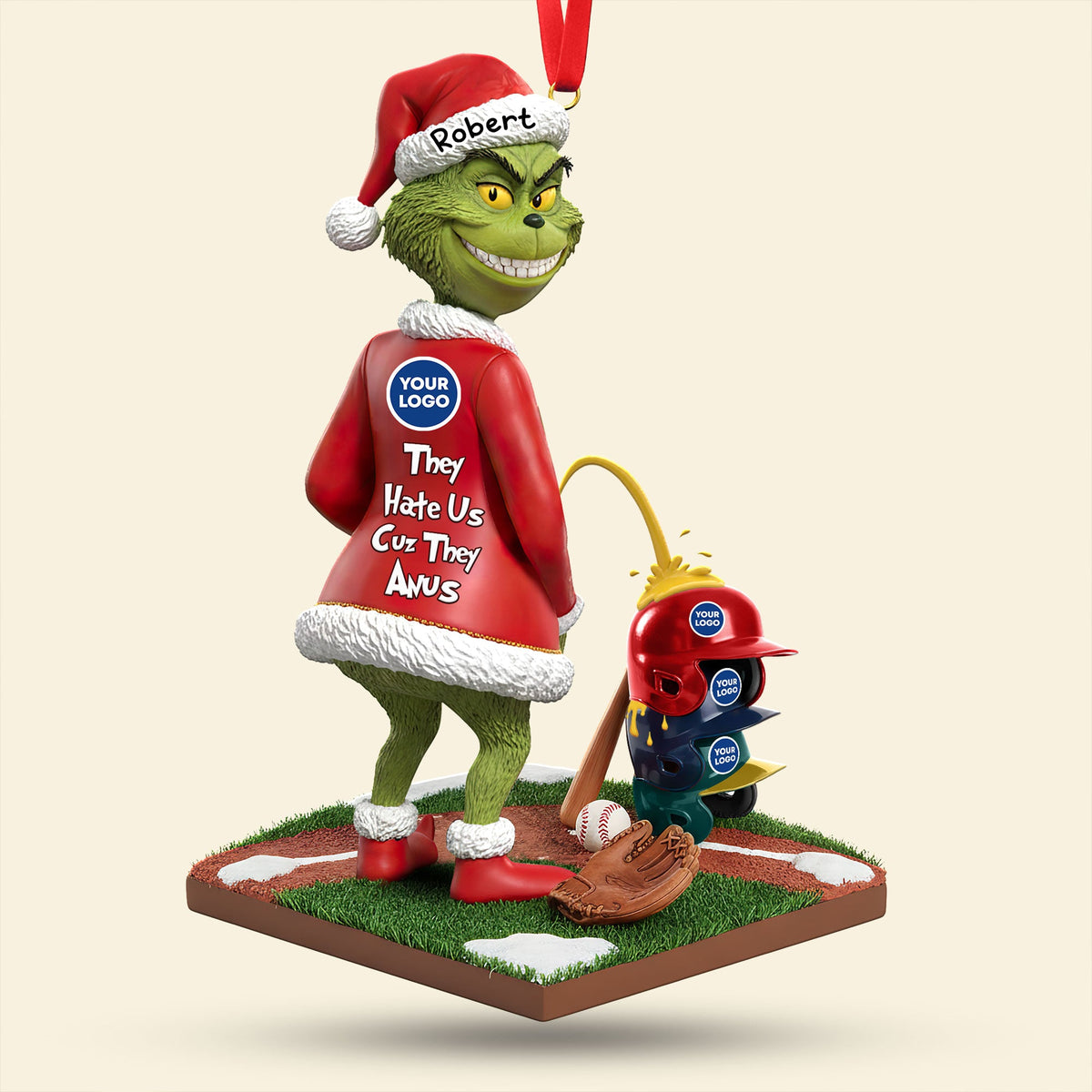 Naughty Green Monster Personalized Gifts For Sport Lovers Christmas Ornament 02huti011025-Homacus