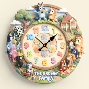 Lovely Characters Hanging Wall Clock - Personalized Gifts For Family 01huti060326-Homacus