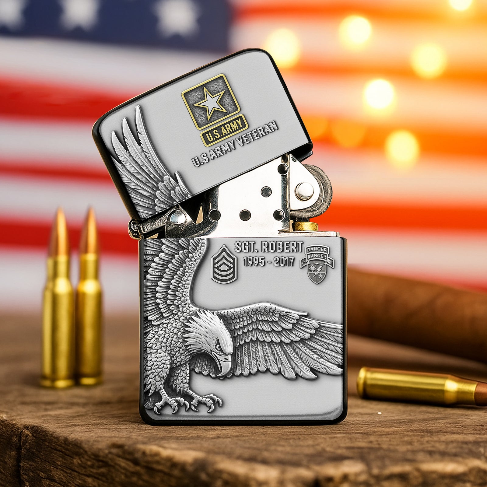 American Eagle Lighter - Custom Military Units and Military Logo For Veteran-Homacus