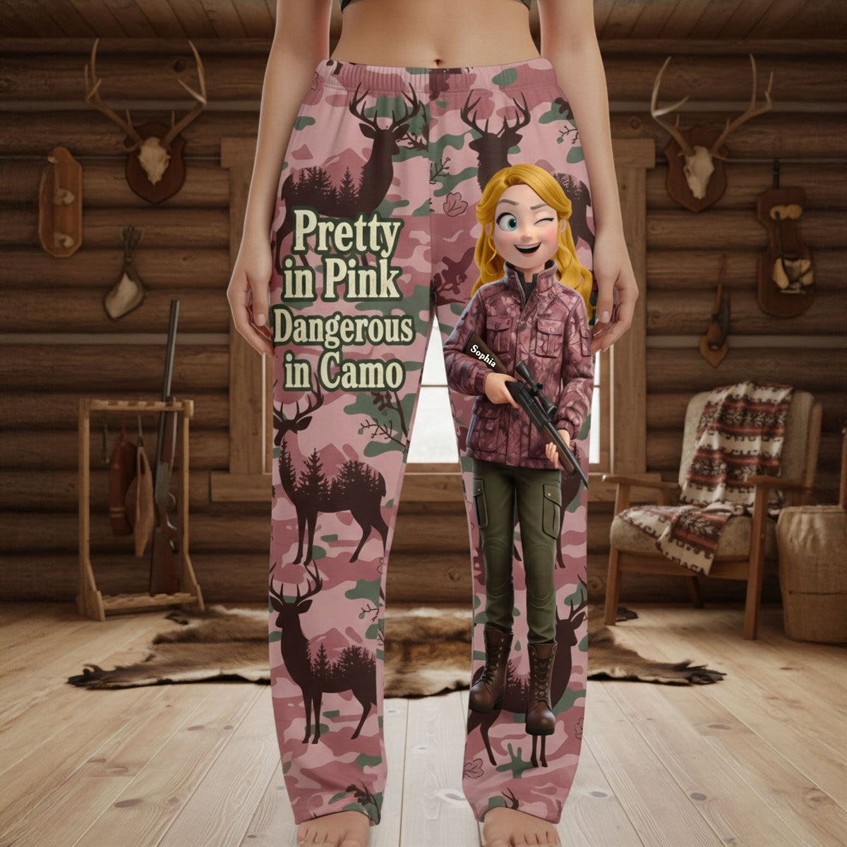 Hunting Girl Pajama Pants - Personalized Gift For Hunting Lover Pant 02NATI140126-Homacus