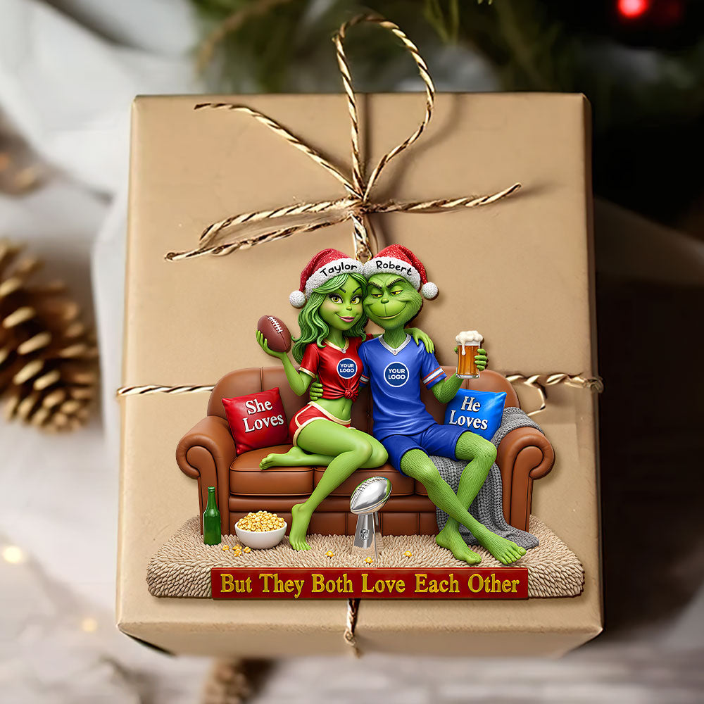 Sport Lover Green Monster Couple Ornament - Personalized Gift For Couple Christmas Ornament 05HUTI291025-Homacus