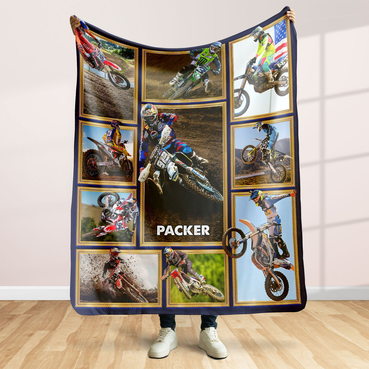 Dirt Bikes Motocross Photo Collage Blanket - Custom Photo Gifts-Homacus