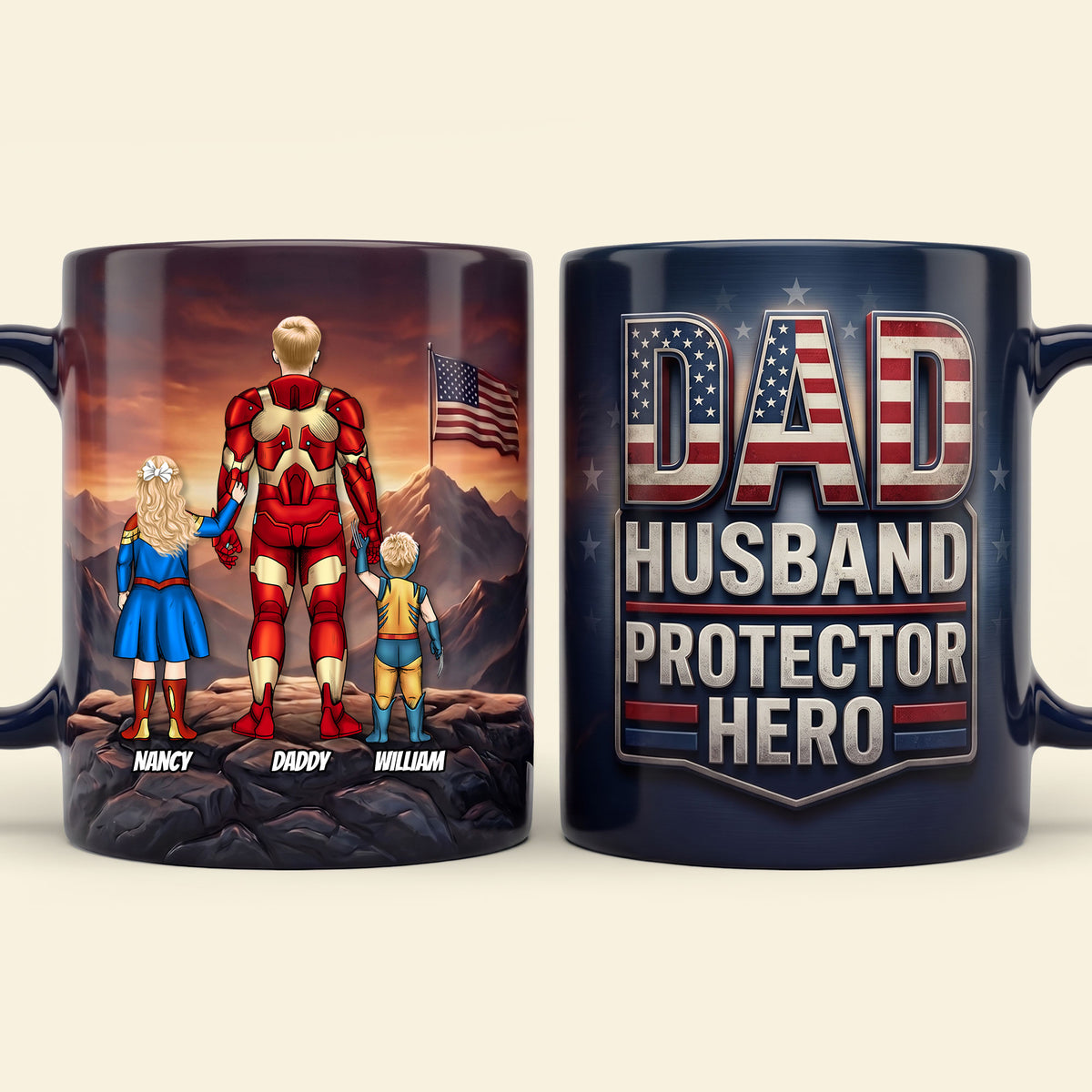 Proud Dad and Kids Magic Coffee Mug - Personalized Gifts For Dad 05nati010526-Homacus