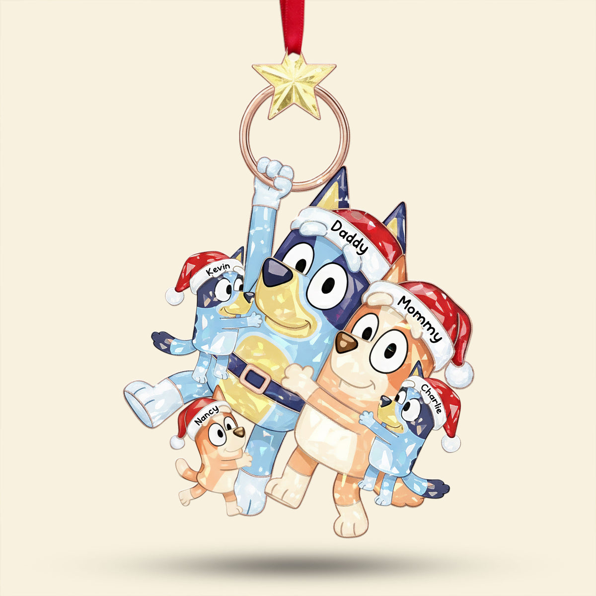 Playful Cartoon Family Tree Ornament, Personalized Gifts For Family 05qhti240925-Homacus