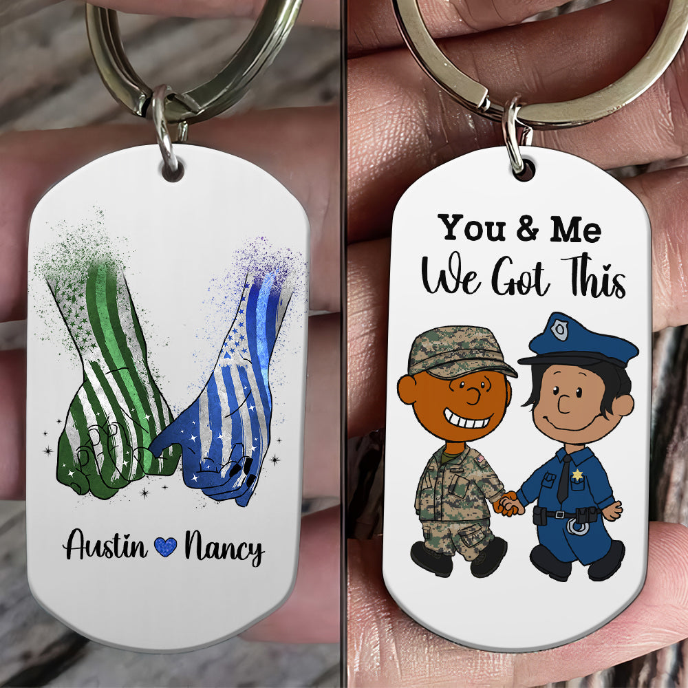 Personalized Gifts For Couple Stainless Steel Keychain, Custom Job Costumes 03qhti160125hg-Homacus