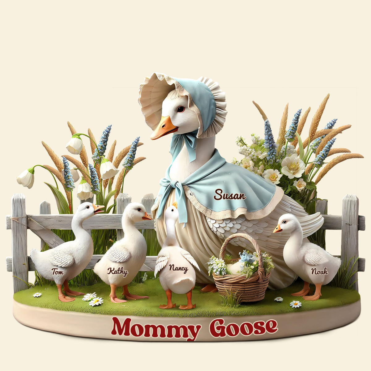Goose Mom Plaque - Personalized Gifts For Mom 05qhti180425 Bonnet lady-Homacus
