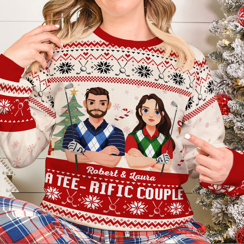 Personalized Gifts For Golf Couple Ugly Sweater 01xqti191024pa-Homacus