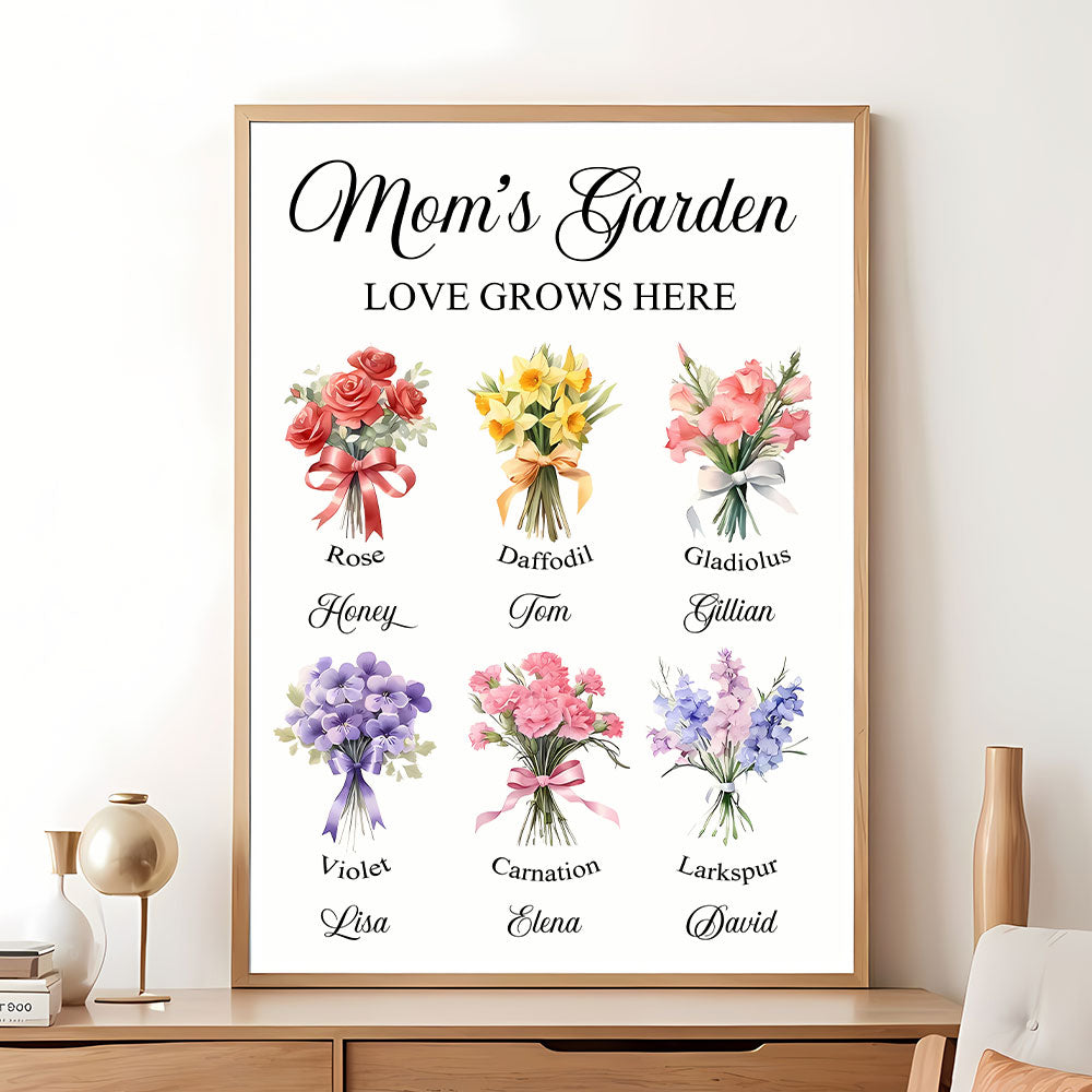 Personalized Gifts For Mom Canvas Print Mom's Garden 04acti121224-Homacus