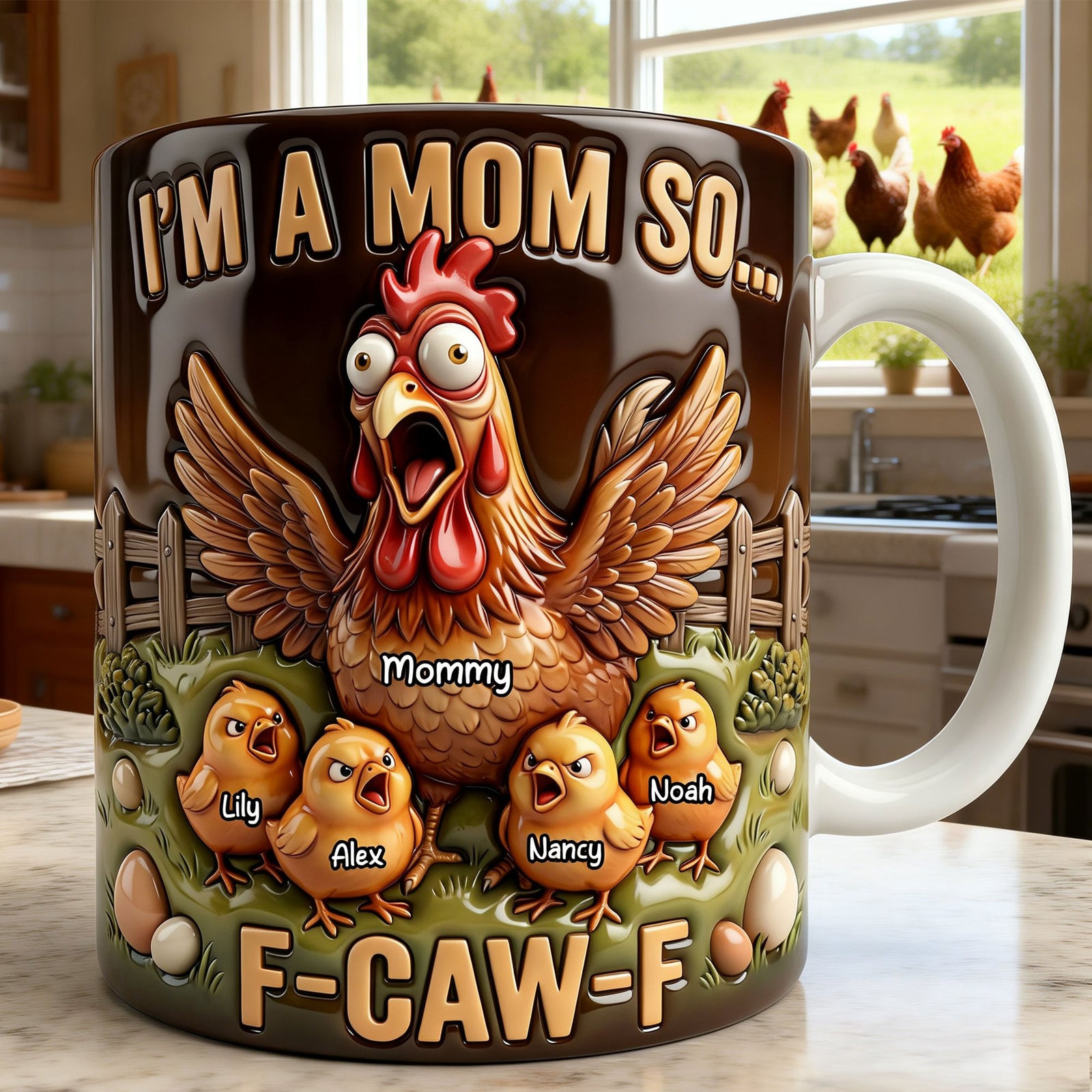 Funny Chicken Mom Coffee Mug - Personalized Gifts For Mother 03nati110426-Homacus