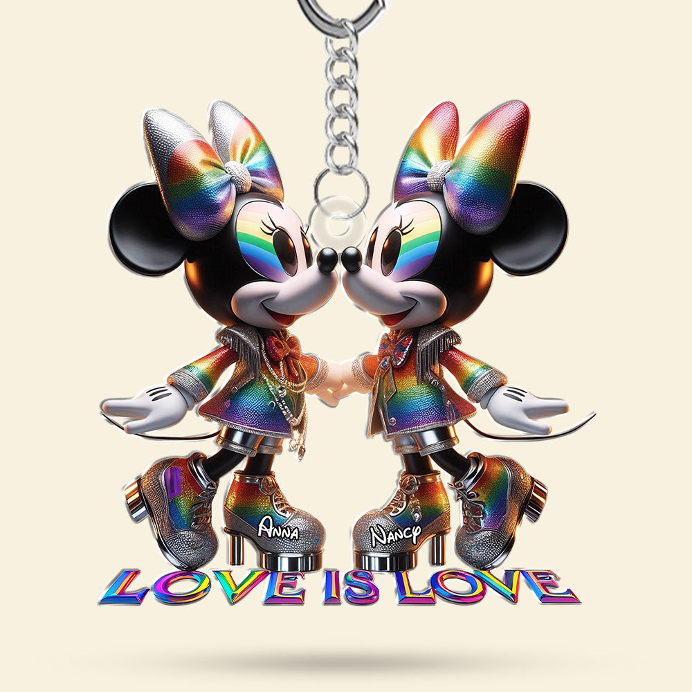 LGBT Mouse Couple Keychain - Personalized Gifts For Couple 03tgti270525-Homacus