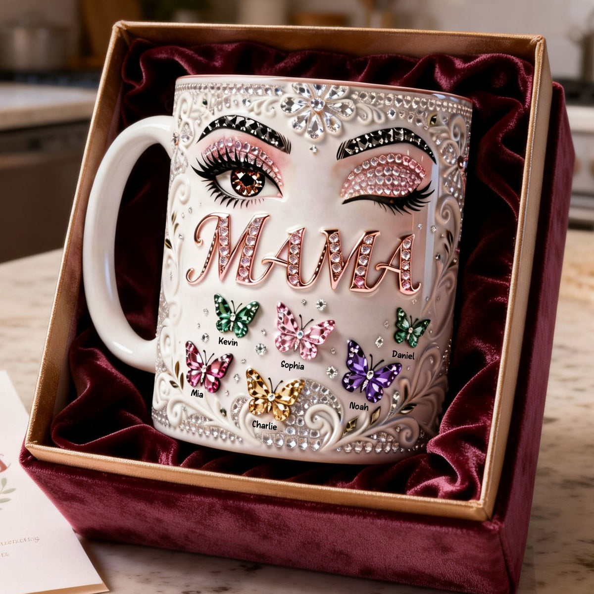 Grandma Butterfly Drinkware Coffee Mug - Personalized Gifts For Mom and Grandma 01nati090326