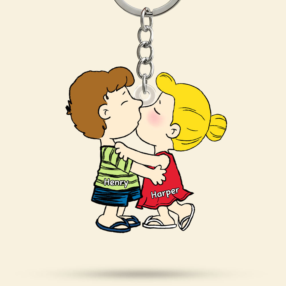 Kissing Couple Keychains - Personalized Gifts For Couple-Homacus