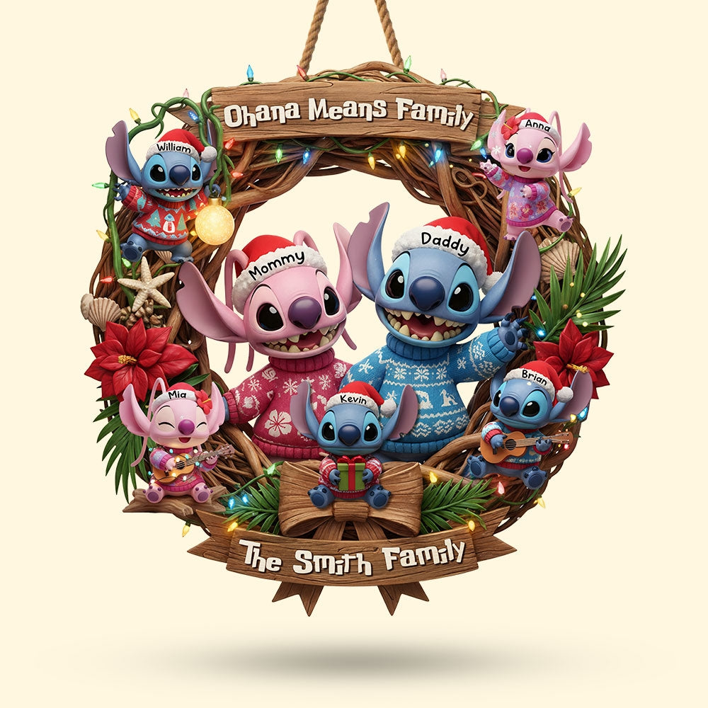 Christmas Ailen Family Wood Sign - Personalized Gifts For Family 01hyti131025-Homacus