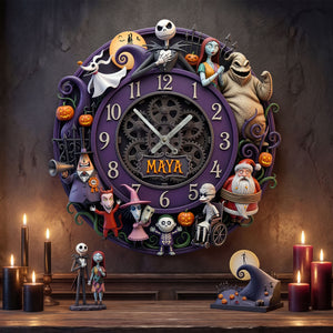 Gothic Fantasy Family Wall Clock Personalized Gifts For Family 03HUTI140326-Homacus