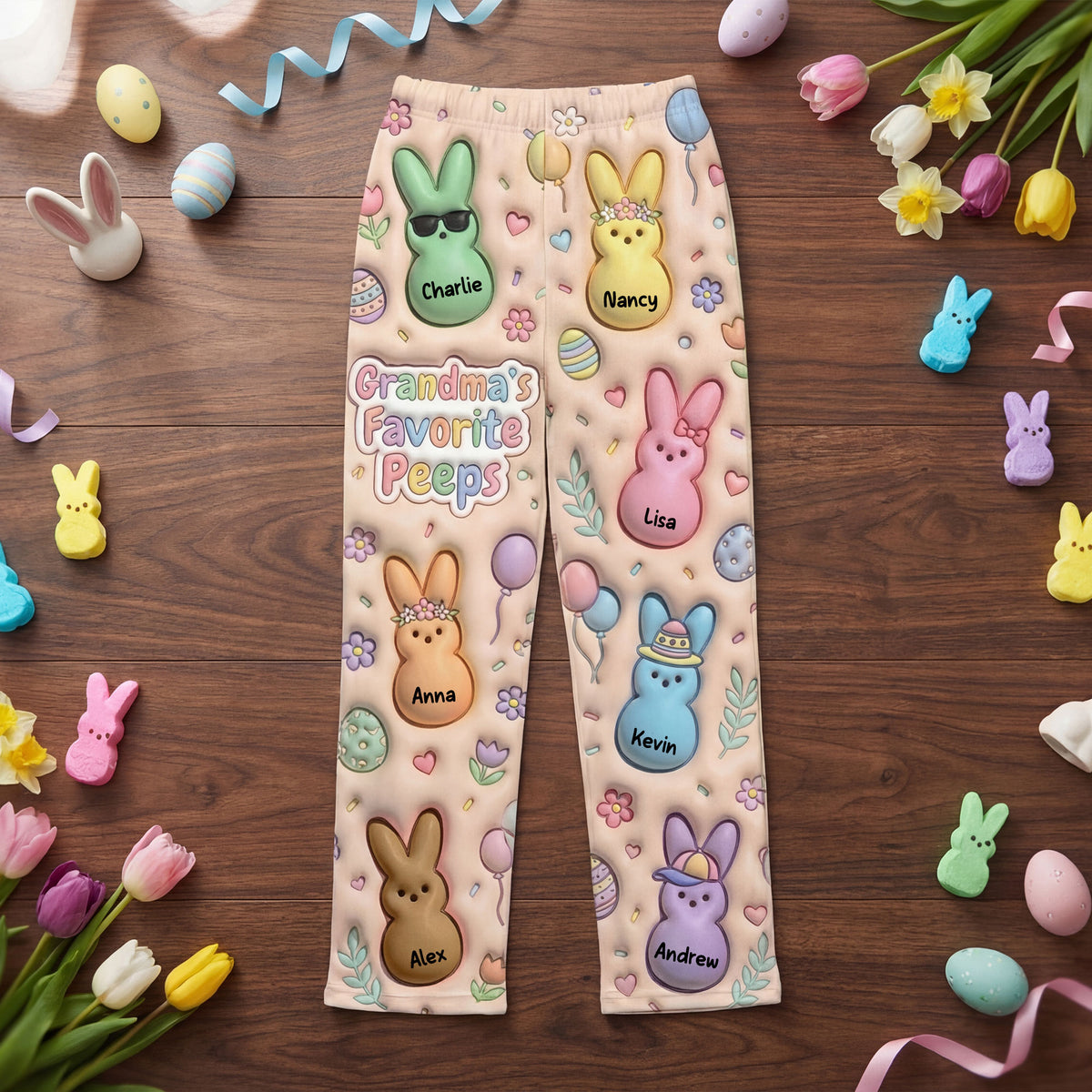 Bunny Kids Easter Day Pajama Pants - Personalized Gift For Grandma Pants 02NATI100326