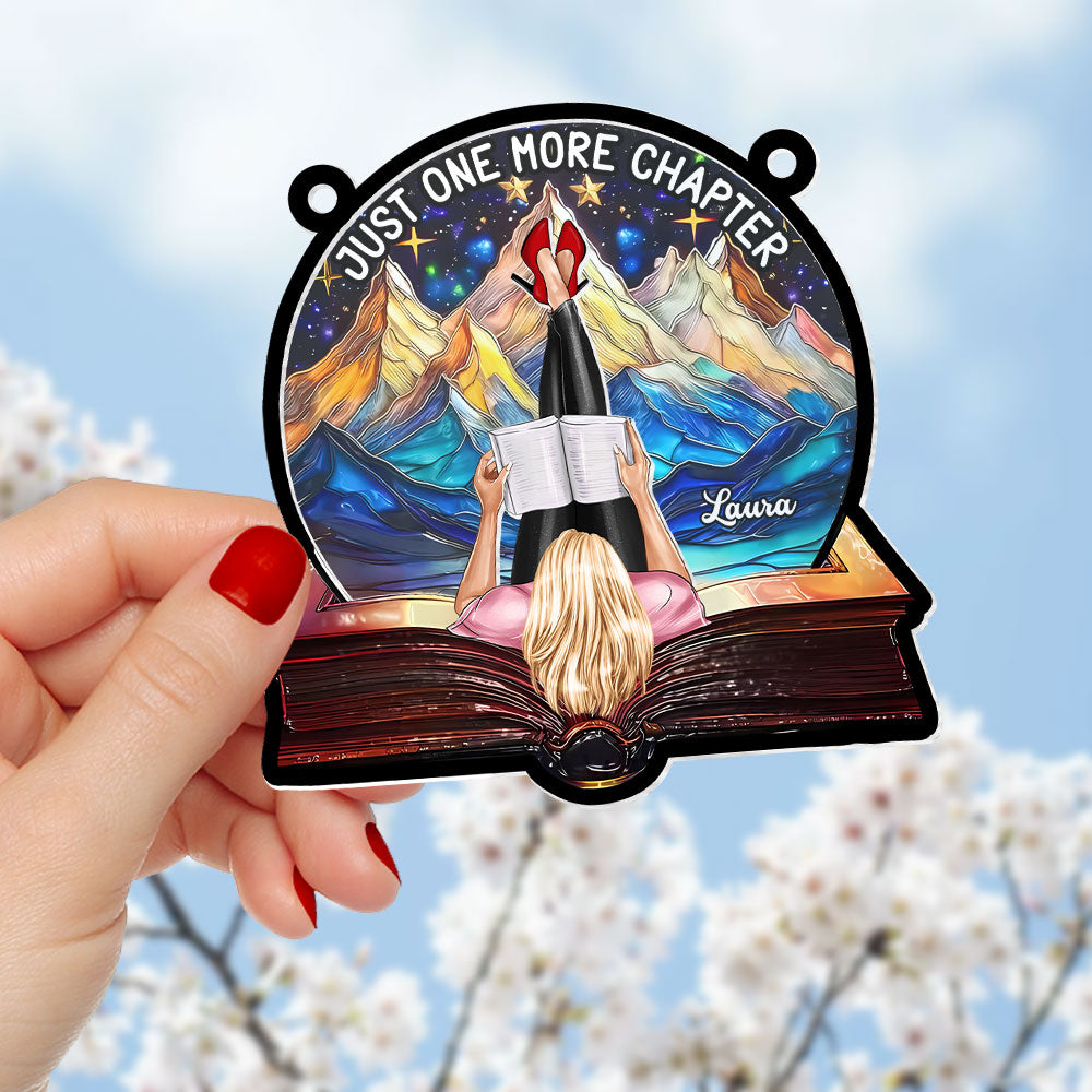 Personalized Gifts For Book Lover Suncatcher Ornament Girl Reading Book 012xqti040125-Homacus