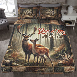 Personalized Gifts For Deer Couple Lover Quilt Bed Set 02xqti080125-Homacus