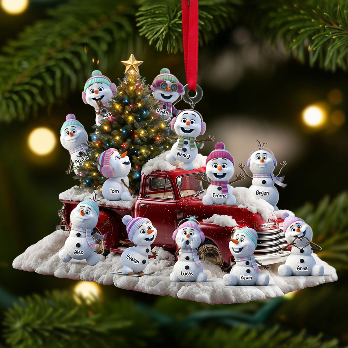 Snowman Family Ornament - Personalized Gifts For Family 04tgti300825-Homacus