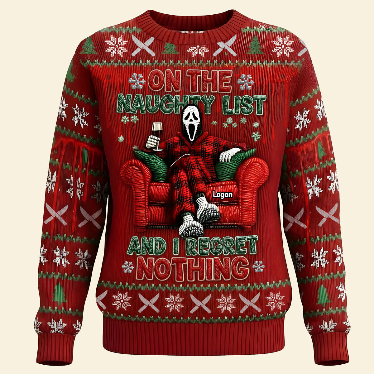 Chilling Horror Guy Ugly Sweater, Personalized Christmas Gifts For Horror Fans 01qhti091025-Homacus
