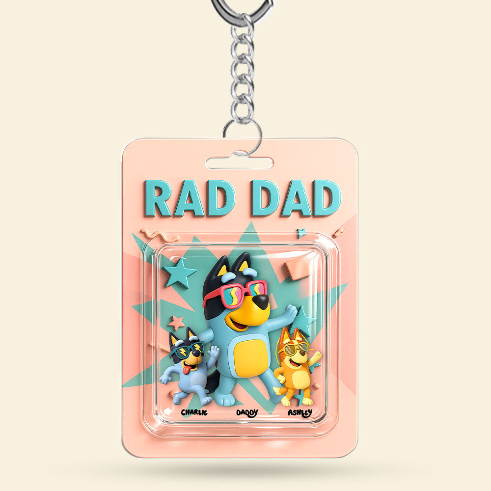Rad Dad Keychain - Personalized Gifts For Dad 04kati280425-Homacus