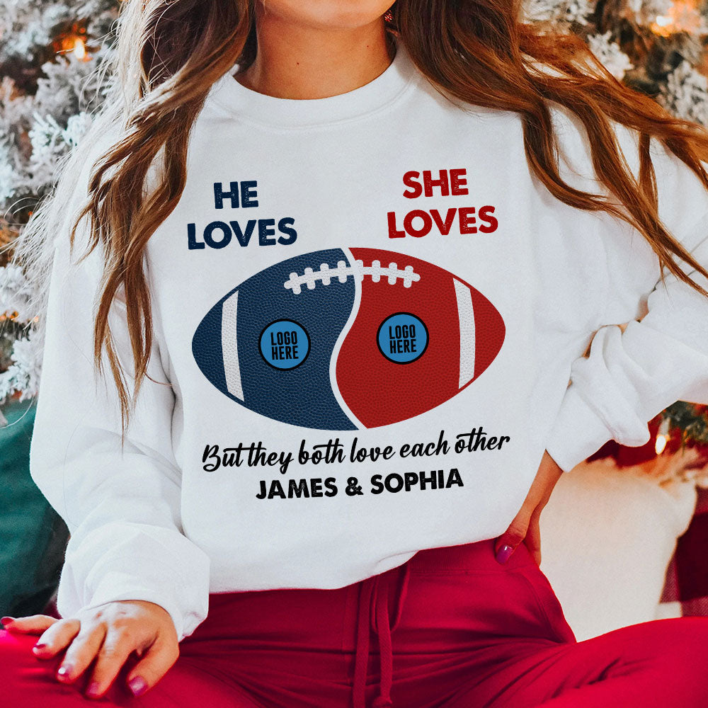 Custom Team Logo Gifts For Couple Shirt 05huti130123 American Football Shape-Homacus