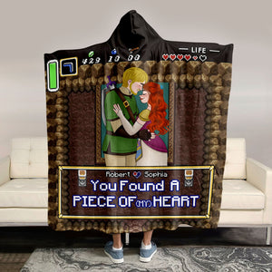 Personalized Gifts For Couple Hooded Blanket, You Found A Piece Of Heart 06TGTI091124HG-Homacus