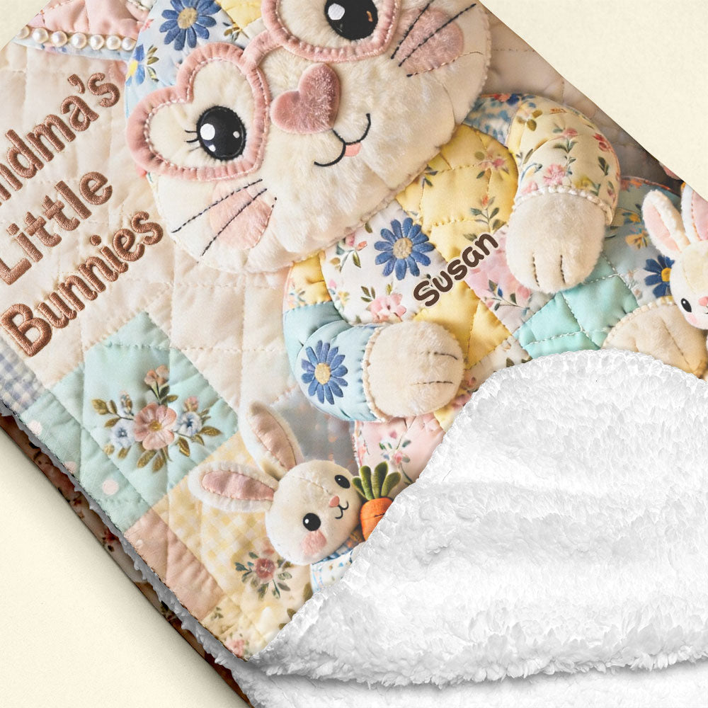 Easter Mom And Bunnies Blanket - Personalized Gifts For Mom Blanket 03NATI250226-Homacus
