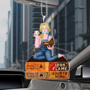 Personalized Gifts For Book Lovers Car Ornament Fourth Wing and Iron Flame Ornament-Homacus
