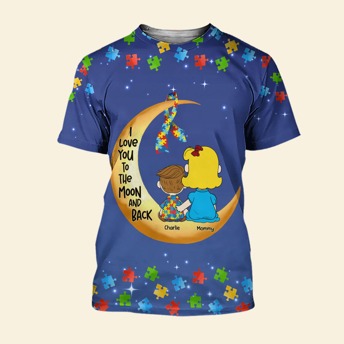 Personalized Gift For Autism Mom Shirt, Love You To The Moon And Back 02qhti0703hg-Homacus