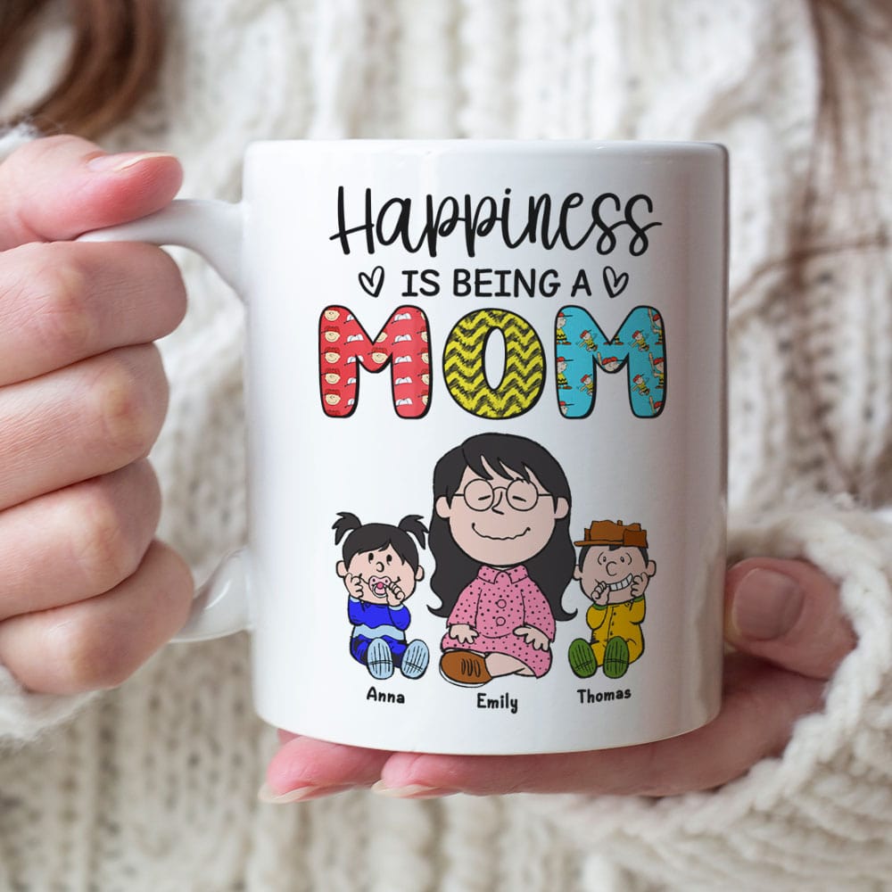 Personalized Gifts For Mother Coffee Mug Happiness Is Being A Mom 05TOTI310124HH-Homacus